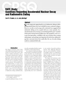 Rate Study: Questions Regarding Accelerated Nuclear Decay and ...